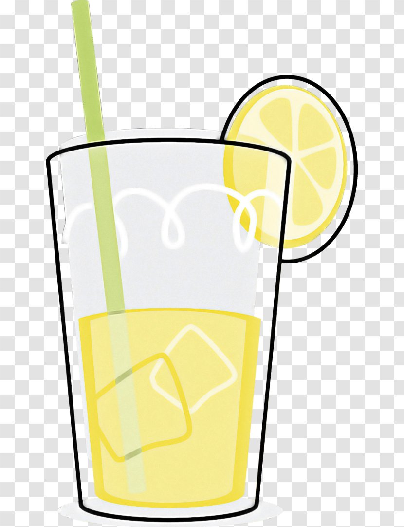 Drink Clip Art Highball Glass Yellow Pint - Tumbler - Nonalcoholic Beverage Transparent PNG