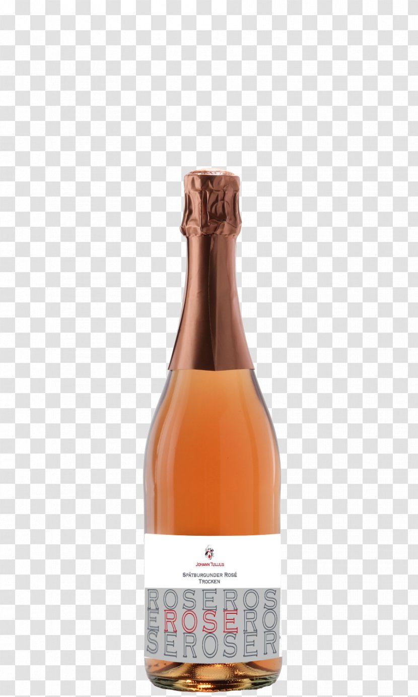 Champagne Glass Bottle Beer Liqueur - Fl[ating Rose Transparent PNG