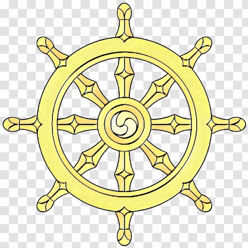 Buddhism Yellow - Dharmachakra - Emblem Symbol Transparent PNG