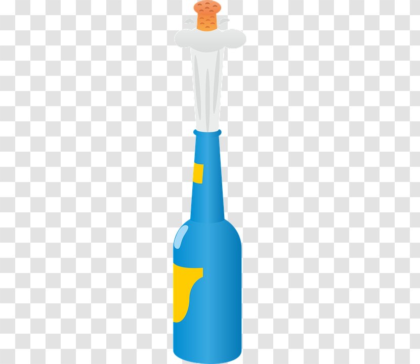 Sparkling Wine Champagne Bottle - Public Domain - Blue Transparent PNG