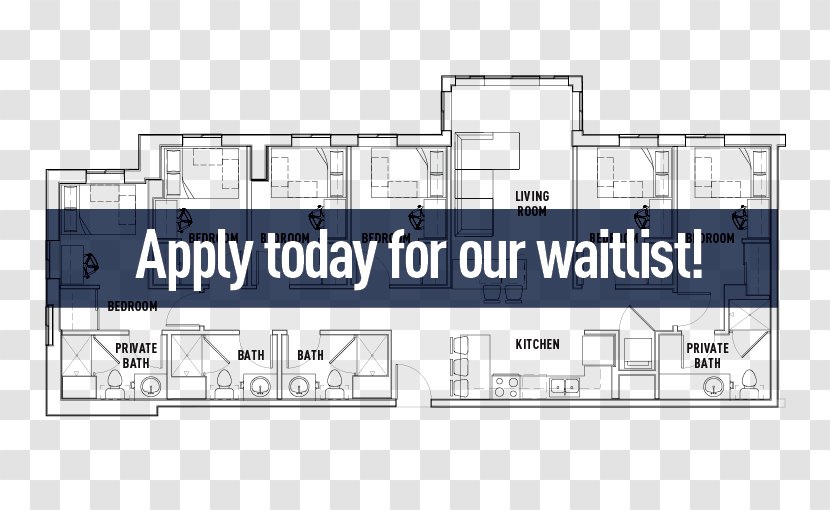 Bedroom Bathroom House Floor Plan - Bed Transparent PNG