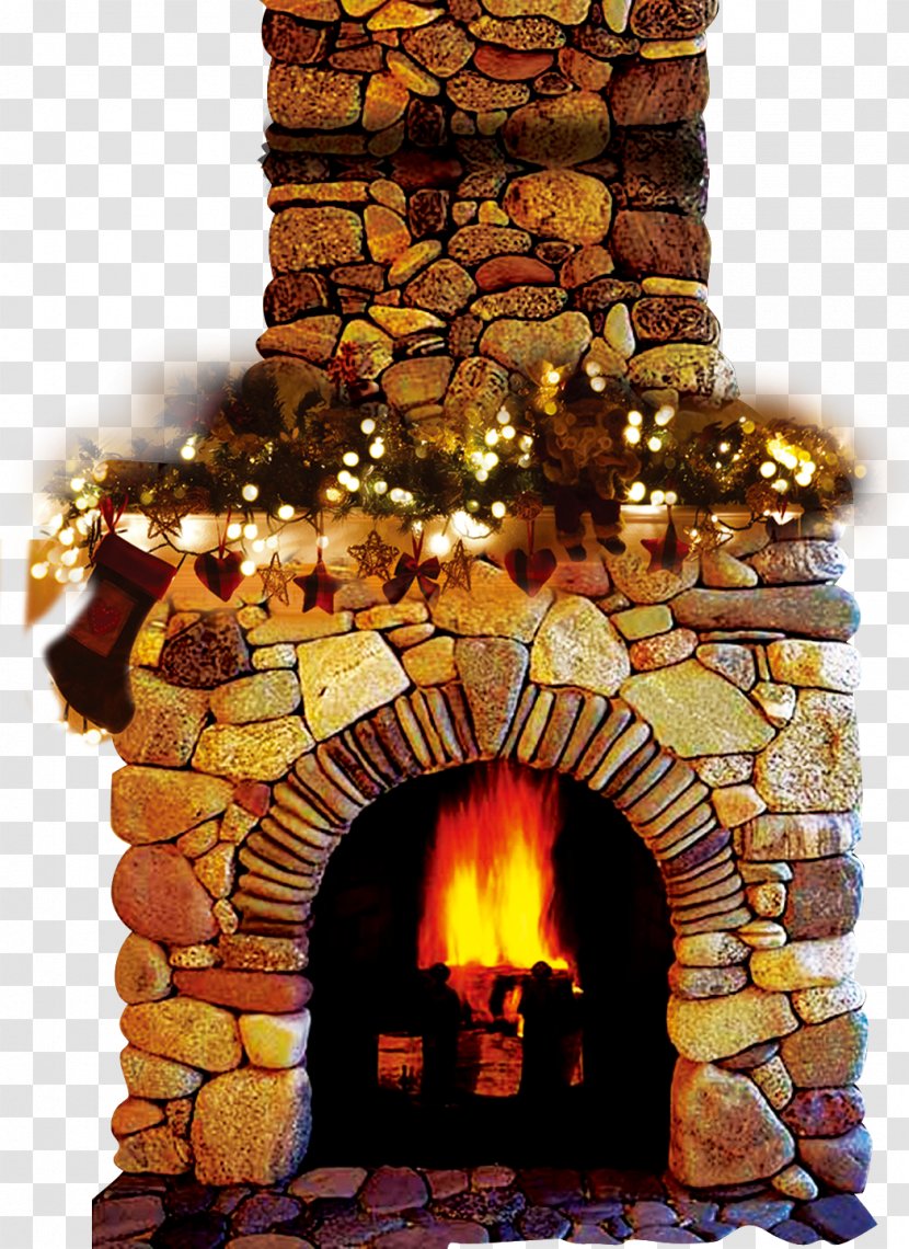 Fireplace Wood-burning Stove Chimney Living Room - Wood - Warm Stone Transparent PNG