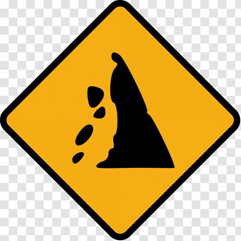 Traffic Sign Road Warning - Driving - Diamond Rock Transparent PNG