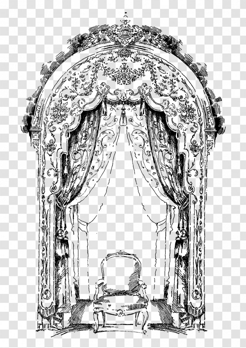 Monochrome Photography Drawing Visual Arts - White - Curtains Transparent PNG