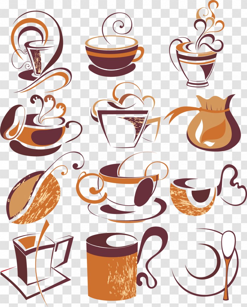 Turkish Coffee Cappuccino Cafe Cup - Milk - Artwork Element Transparent PNG