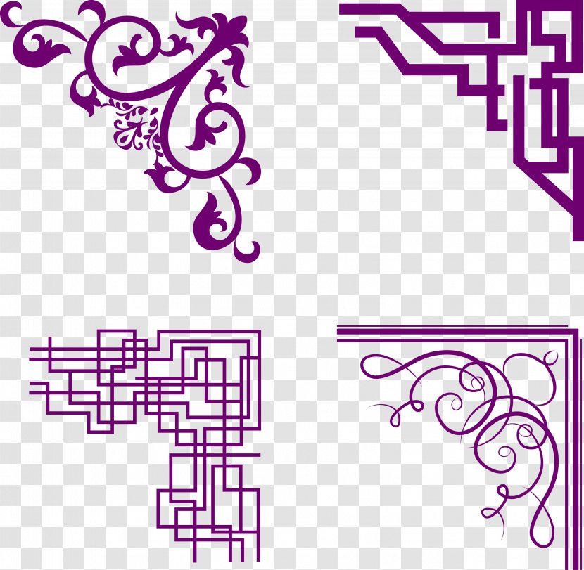 Graphic Design Ornament Pattern - Point - Violet Corners Transparent PNG