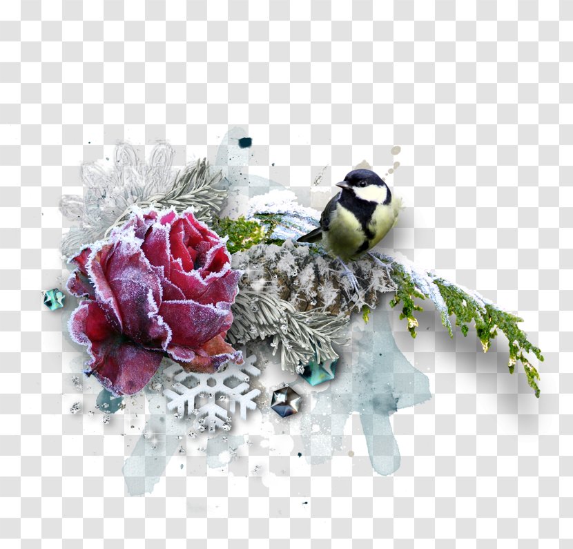 Clip Art - Floral Design - Cute Bird Transparent PNG