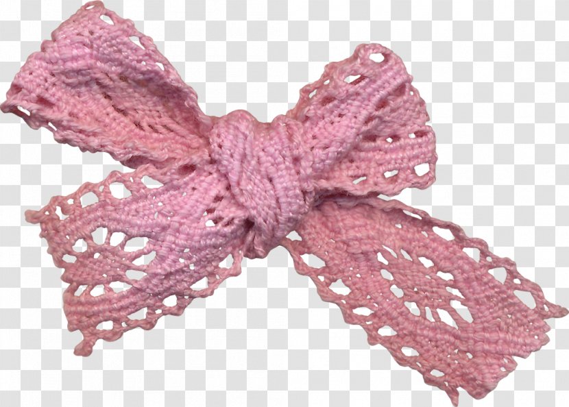 Ribbon Lace Pin Clip Art - Bow Tie - Pink Woolen Transparent PNG