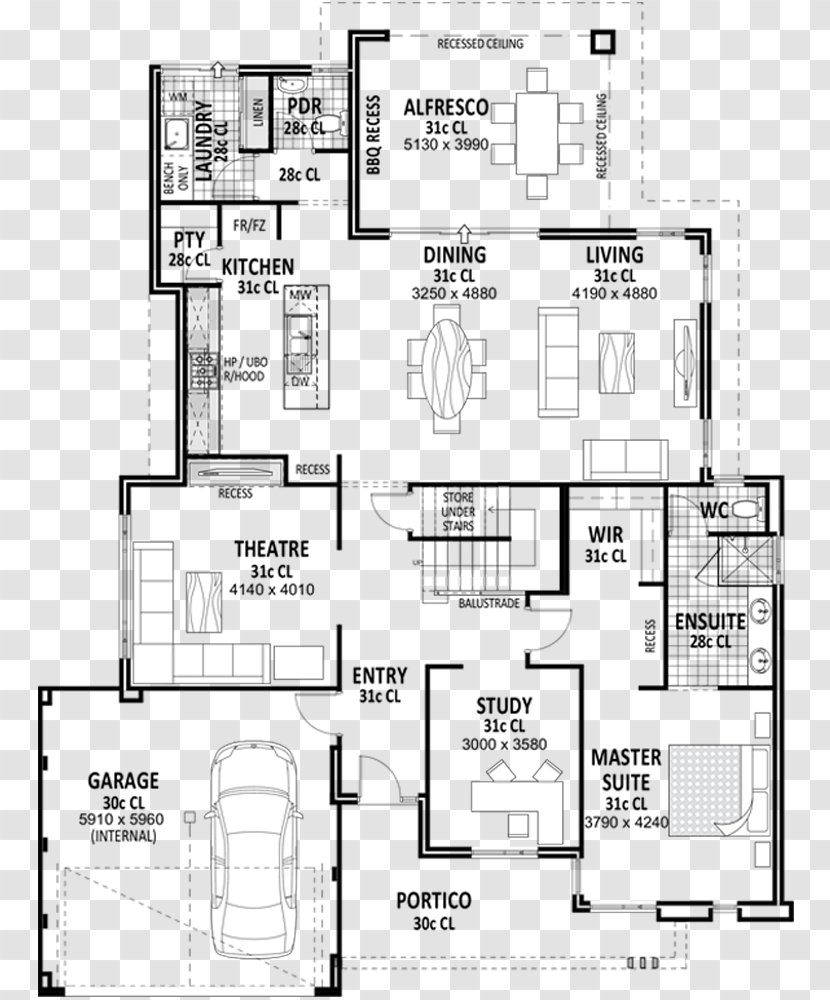Floor Plan House Storey - Elevation Transparent PNG