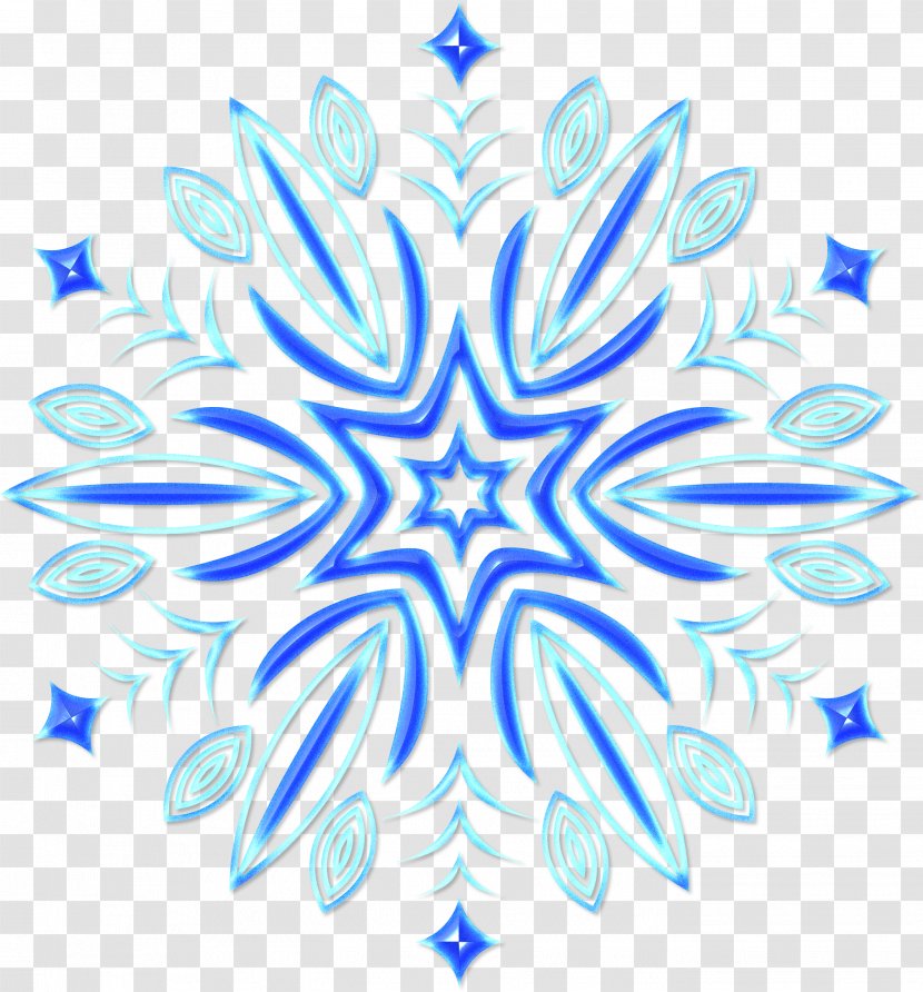 Cobalt Blue Snowflake Symmetry Pattern - Flower Transparent PNG