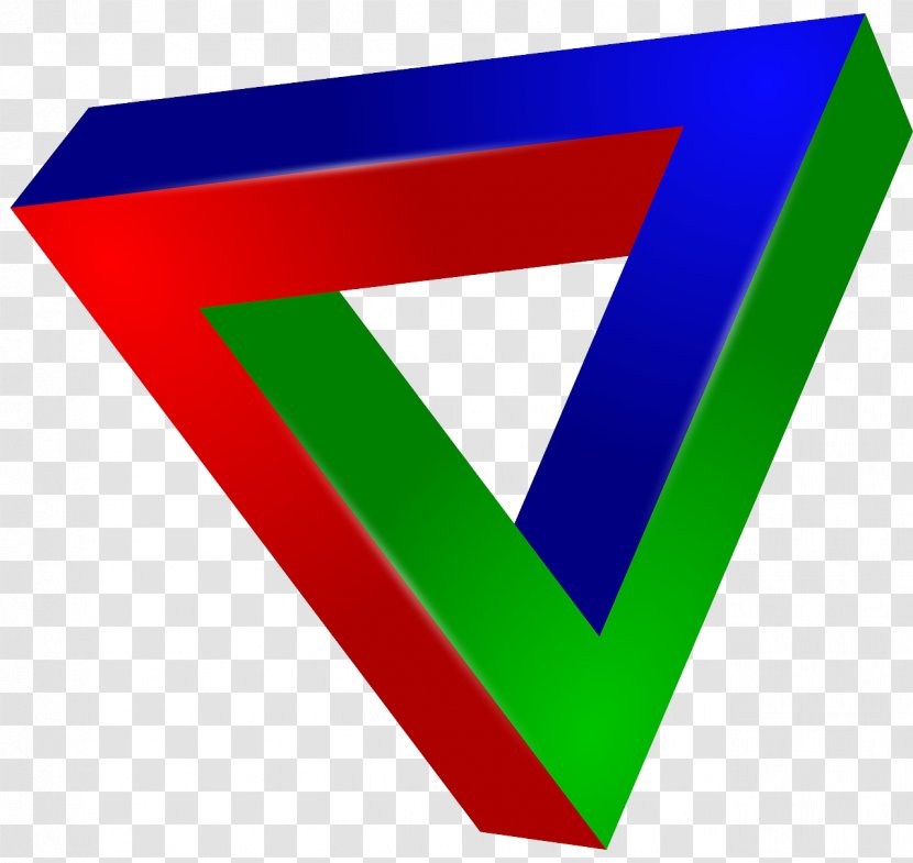 Penrose Triangle Optical Illusion Color Transparent PNG