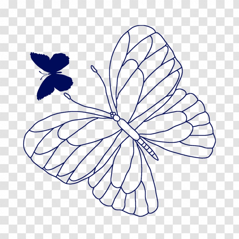 Drawing Stitch Redwork Pattern - White - Butterfly Transparent PNG