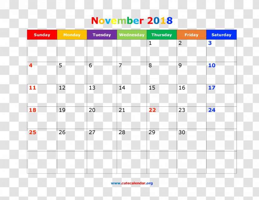Calendar 0 United States 1 Diary - Month - November Transparent PNG