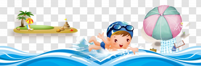 Beach Vacation Graphic Design Illustration - Designer - Summer Swimming Background Transparent PNG
