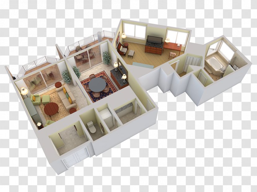 3D Floor Plan Apartment House Building - Bed Transparent PNG