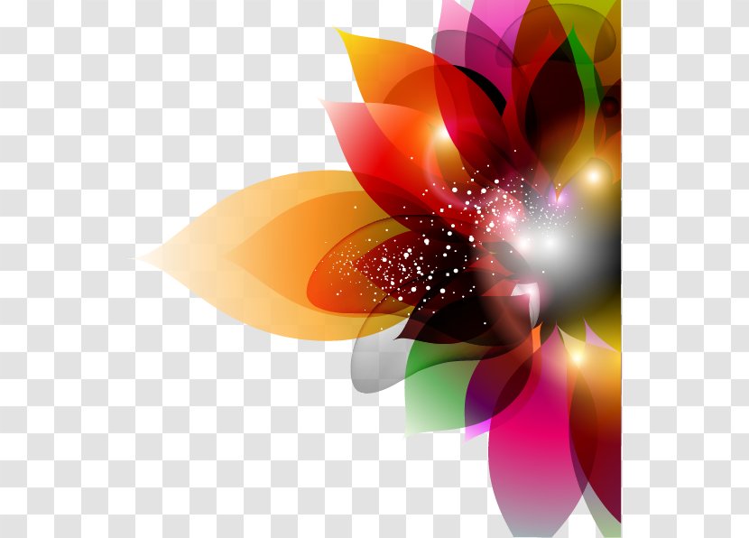 Flower Euclidean Vector Color - Floral Design - Colorful Hand-painted Flowers Transparent PNG