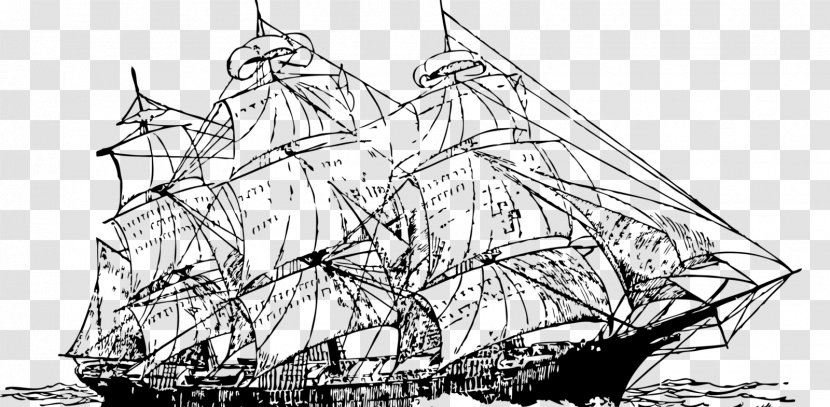 Sailing Ship Clipper Clip Art - Tall - Maritime Transparent PNG