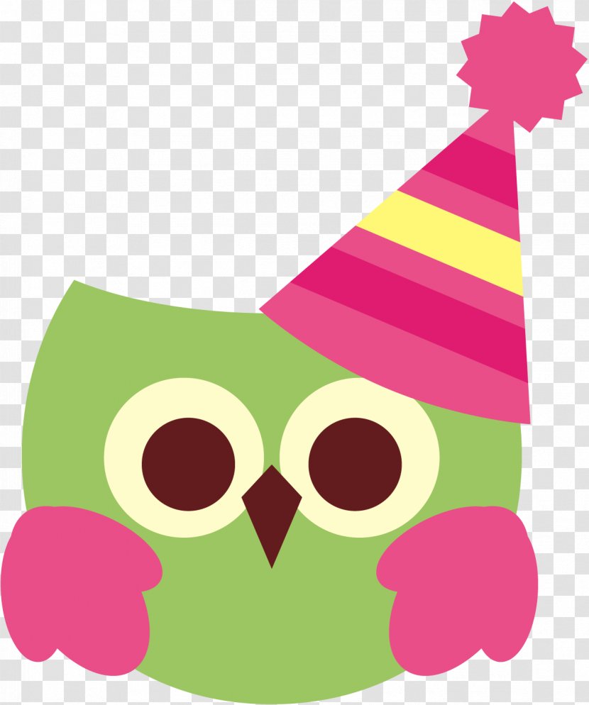 Owl Bird Birthday Greeting & Note Cards Clip Art - Magenta Transparent PNG