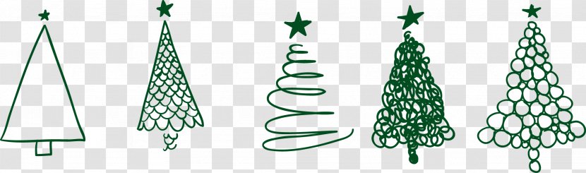 Drawing Christmas Tree Sketch Transparent PNG