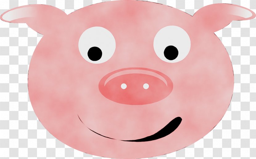 Pink Face Cartoon Suidae Snout - Domestic Pig Smile Transparent PNG