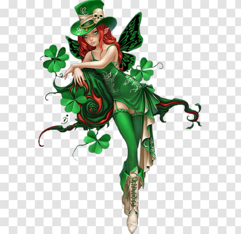 Irish People Saint Patrick's Day Luck Leprechaun Fairy - Flower Transparent PNG