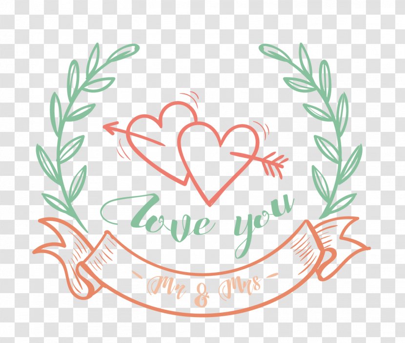 Marriage Valentine's Day - Cartoon - Hand Painted Decorations Transparent PNG