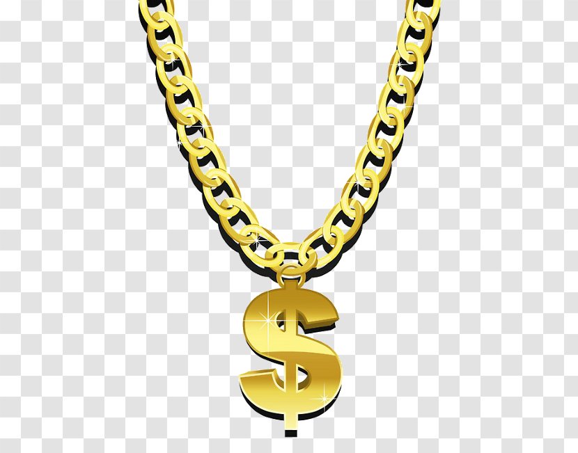 Bib T-shirt Gold Necklace Chain - Silhouette Transparent PNG