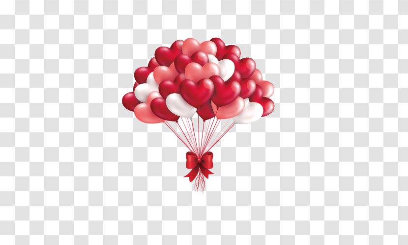 Red And White Heart-shaped Balloons - Love - Helium Transparent PNG
