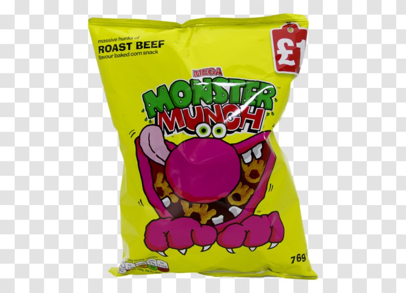 Roast Beef Monster Munch British Cuisine Corn Snack - Pickled Onion Transparent PNG