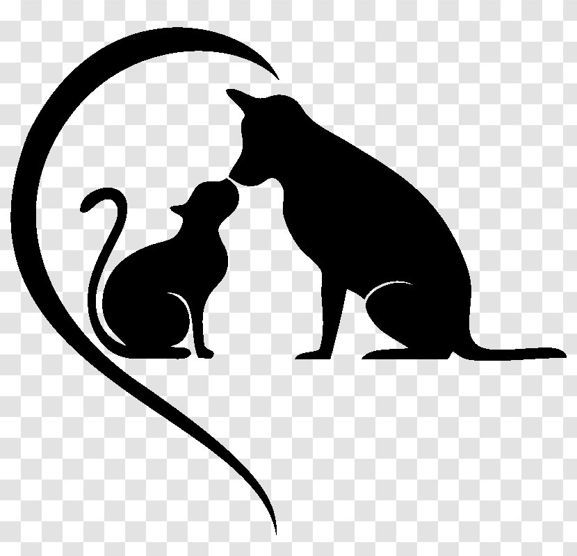 Dog–cat Relationship Pet Clip Art - Silhouette - Cat Transparent PNG