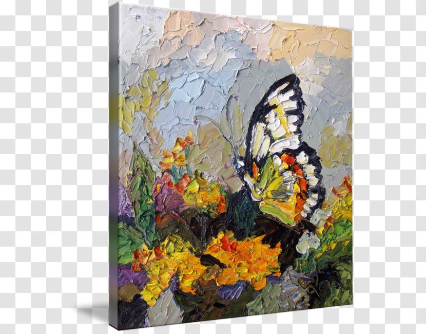 Butterfly Oil Painting Impressionism - Insect - Watercolor Transparent PNG