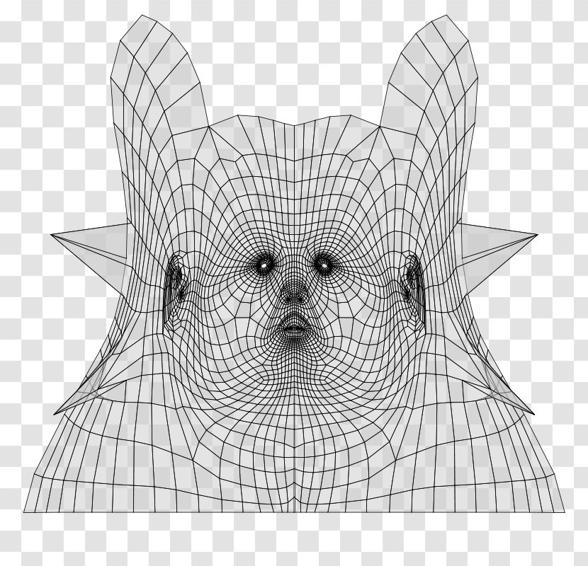 Whiskers UV Mapping Texture Geometry Polygon Mesh - Silhouette - Durian Art Transparent PNG