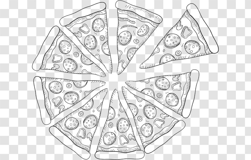 Pizza Line Art Drawing Sketch - Area Transparent PNG