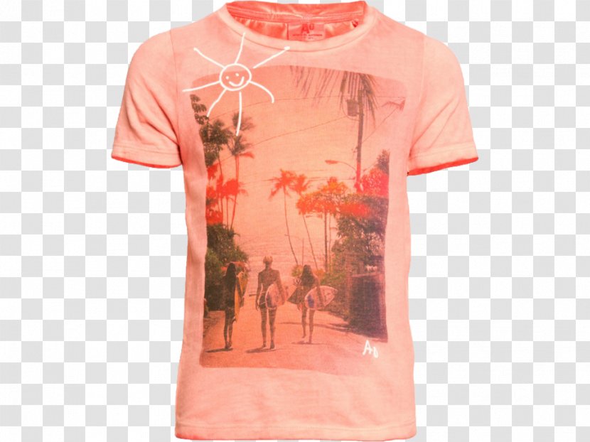 T-shirt Sleeve Neck - Orange Transparent PNG