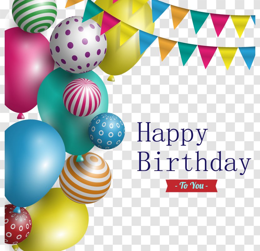 Happy Birthday To You Party Balloon - New Year - Vector Card Transparent PNG
