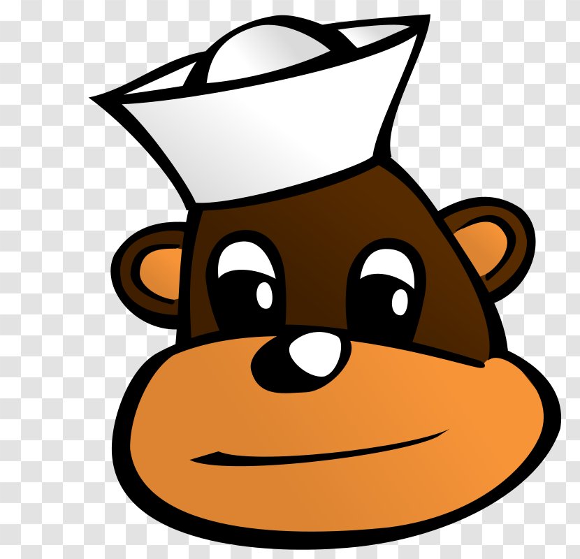 Primate Ape Monkey Clip Art - Drawing - Sailor Hat Transparent PNG