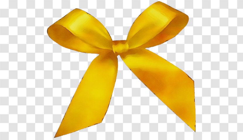 Yellow Ribbon Fashion Accessory Satin Hair - Wet Ink - Wheel Transparent PNG