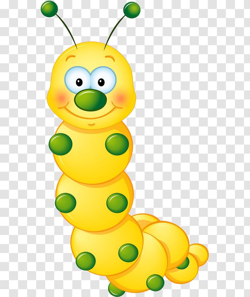 Insect Butterfly Bugs! Clip Art - Food - Painted Yellow Caterpillar Transparent PNG