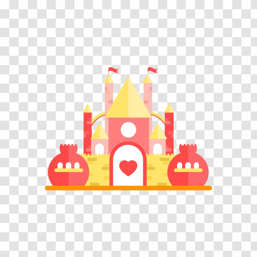 Fairy Tale Castle Icon - Vector Yellow Red Transparent PNG