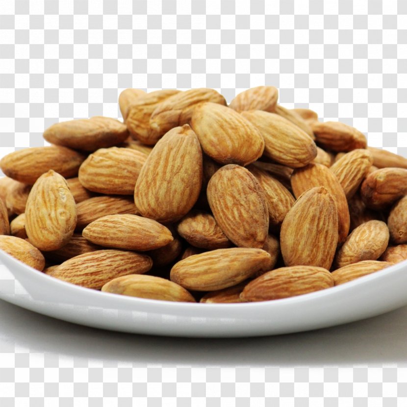 Nut Almond Apricot Kernel Eating Food - Auglis - A Plate Of Almonds Transparent PNG