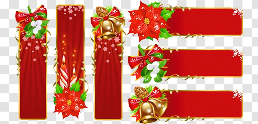 Christmas - Red Decoration Column Transparent PNG