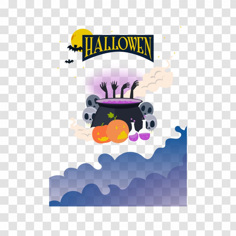 Halloween Festival - Text - Vector Witch Pot Transparent PNG