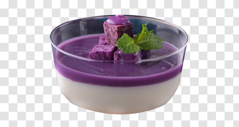 Panna Cotta Mango Pudding Mousse Cream Crxe8me Caramel - Food - Purple Sweet Potato Transparent PNG