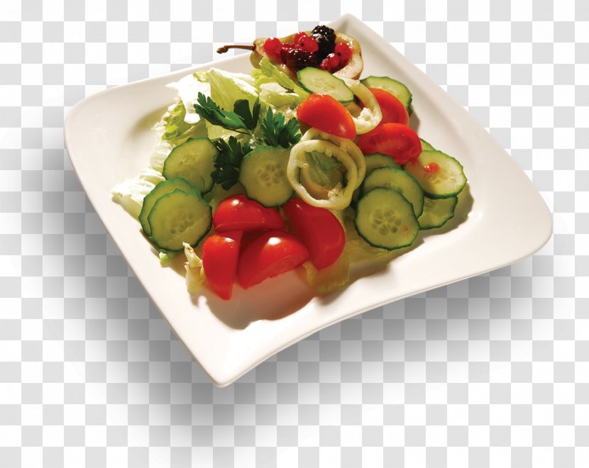 Greek Salad Vegetarian Cuisine Greens Garnish - Salata Transparent PNG