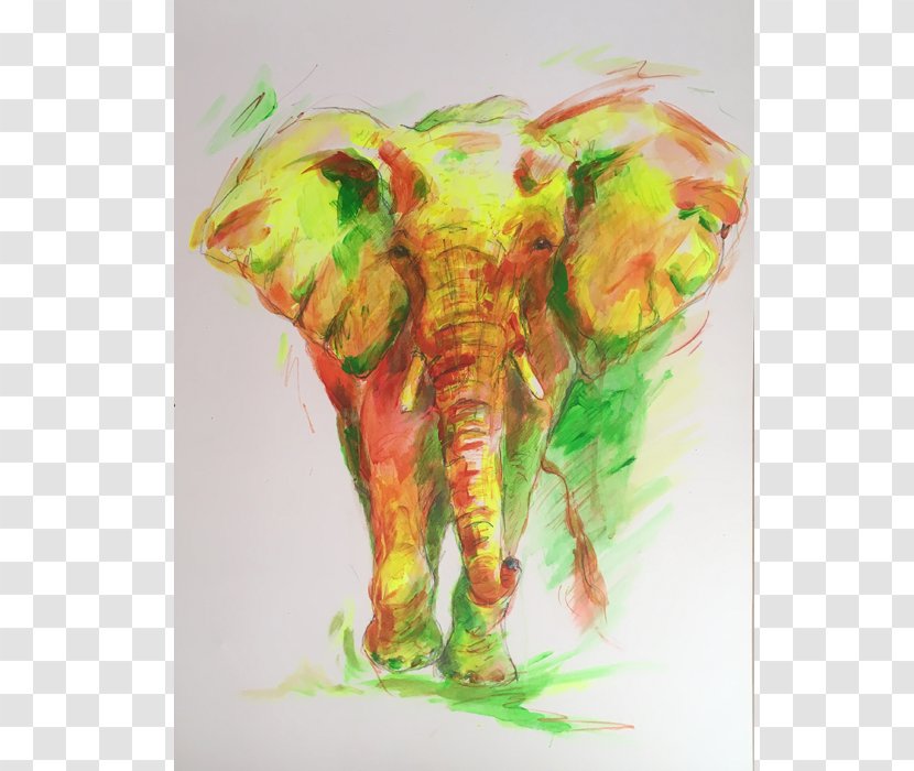 Indian Elephant Watercolor Painting Elephantidae Transparent PNG