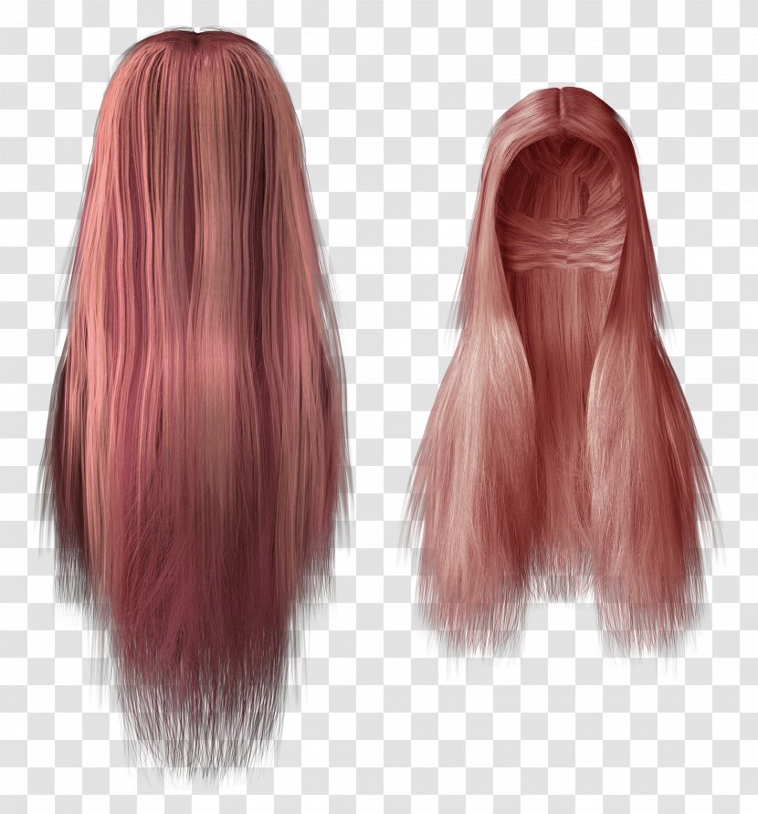 Hair Pink Wig Coloring Clothing - Blond - Long Brown Transparent PNG