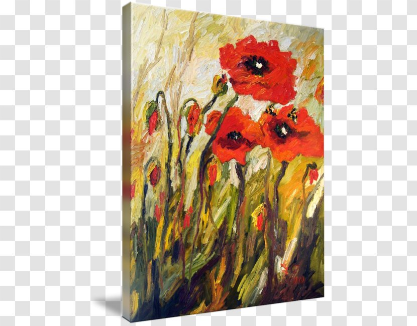 Floral Design Acrylic Paint Painting Still Life Art - Poppy - Watercolor Patch Transparent PNG