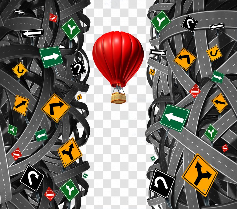 Leadership Stock Photography Businessperson Strategy - Entwined Road Hot Air Balloon Transparent PNG