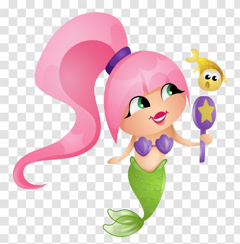 Kids Mobile Game Mermaid Android - Cartoon - Hand-painted Purple Hair Transparent PNG