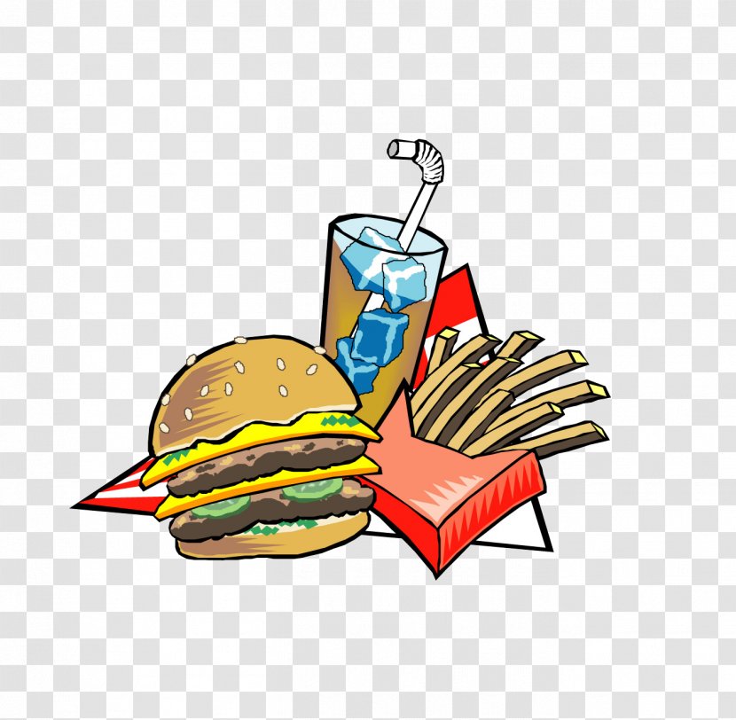 Hamburger Fast Food Eating Clip Art - Gratis - Burger And Fries Transparent PNG